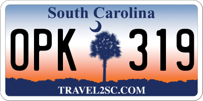 SC license plate OPK319