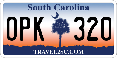SC license plate OPK320