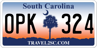 SC license plate OPK324