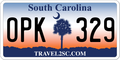 SC license plate OPK329