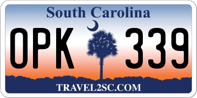 SC license plate OPK339