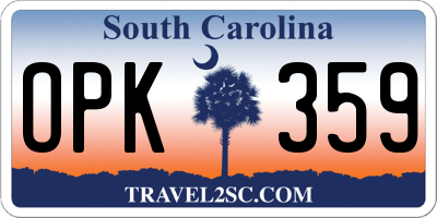 SC license plate OPK359