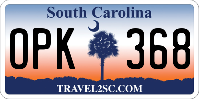 SC license plate OPK368