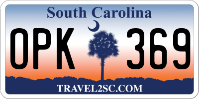 SC license plate OPK369