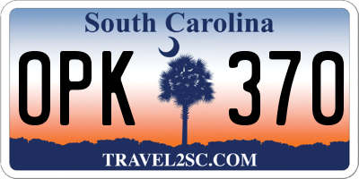 SC license plate OPK370
