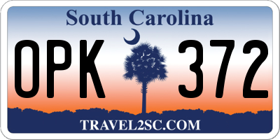 SC license plate OPK372
