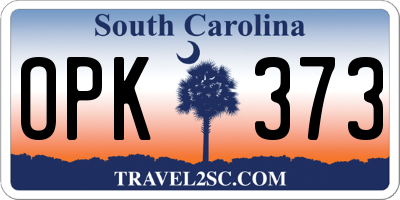 SC license plate OPK373