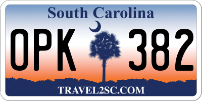 SC license plate OPK382