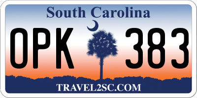 SC license plate OPK383