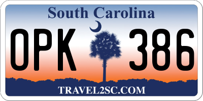 SC license plate OPK386
