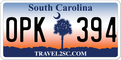 SC license plate OPK394