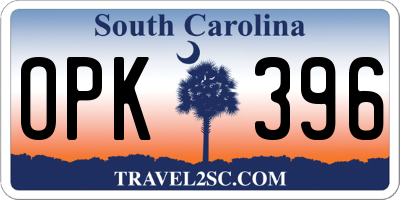 SC license plate OPK396