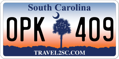 SC license plate OPK409