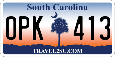 SC license plate OPK413