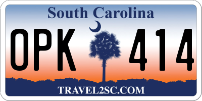 SC license plate OPK414