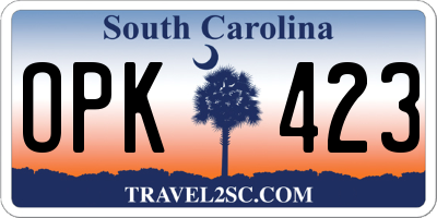 SC license plate OPK423