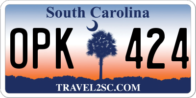 SC license plate OPK424