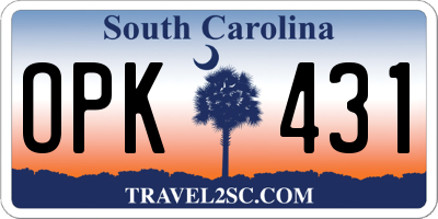 SC license plate OPK431