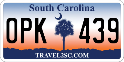 SC license plate OPK439