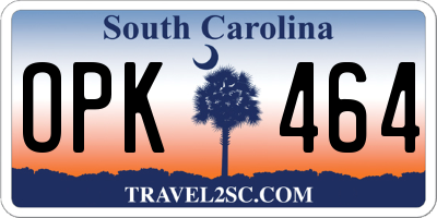 SC license plate OPK464