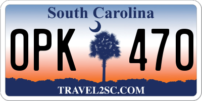SC license plate OPK470