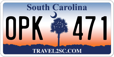 SC license plate OPK471