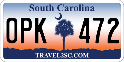 SC license plate OPK472