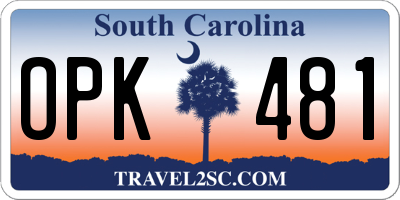 SC license plate OPK481
