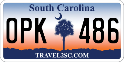 SC license plate OPK486