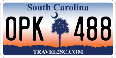 SC license plate OPK488