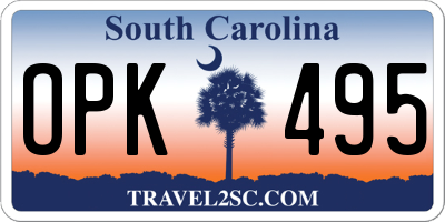 SC license plate OPK495