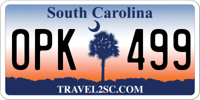 SC license plate OPK499