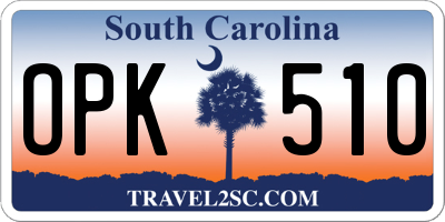SC license plate OPK510