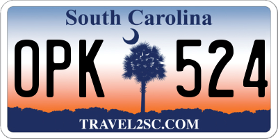 SC license plate OPK524