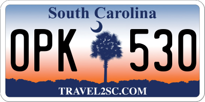 SC license plate OPK530