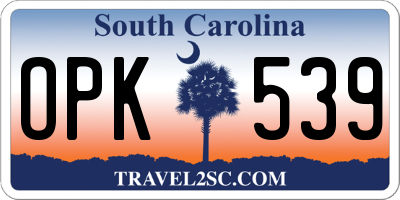 SC license plate OPK539