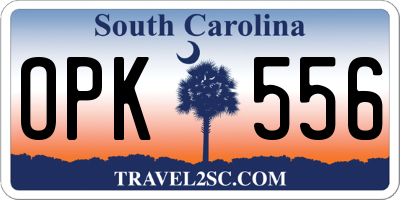 SC license plate OPK556