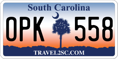 SC license plate OPK558