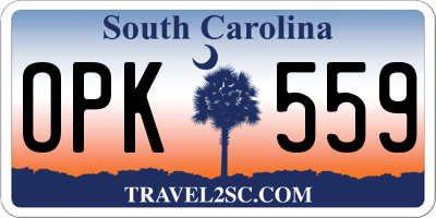 SC license plate OPK559