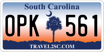 SC license plate OPK561