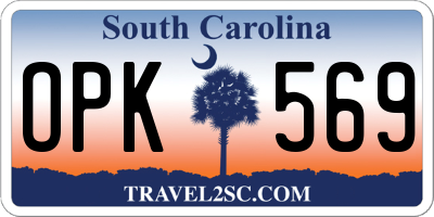 SC license plate OPK569