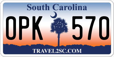 SC license plate OPK570