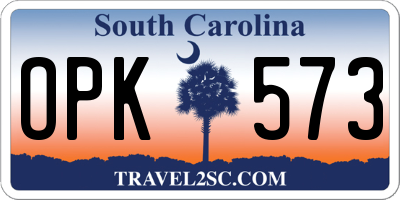 SC license plate OPK573