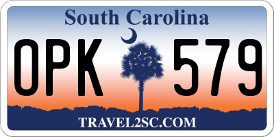 SC license plate OPK579