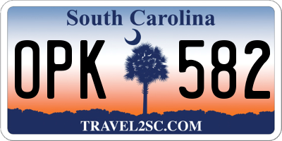 SC license plate OPK582