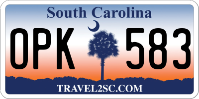 SC license plate OPK583