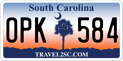 SC license plate OPK584