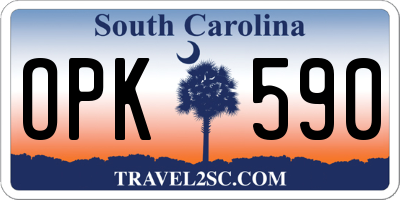 SC license plate OPK590