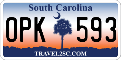 SC license plate OPK593