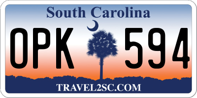 SC license plate OPK594